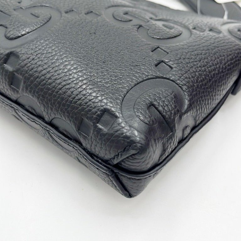 GUCCI グッチ ショルダーバッグ ジャンボGG 761747 ブラック系 レザー ユニセックス 2WAY シルバー金具 新品未使用展示品