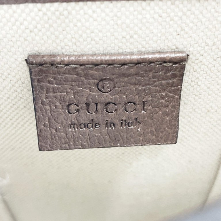 GUCCI グッチ ショルダーバッグ ジャンボGG 625615 ブラウン ベージュ系 キャンバス レザー ユニセックス ホースビット ゴールド金具 美品