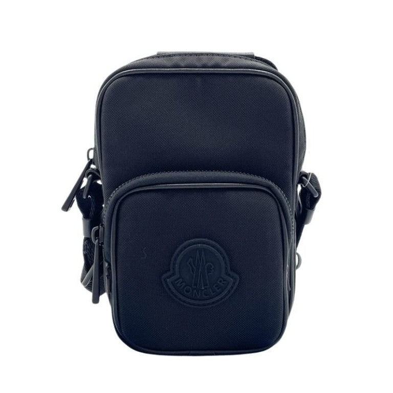MONCLER モンクレール ショルダーバッグ YEHOR クロスボディバッグ ブラック系 ナイロンキャンバス ユニセックス 美品