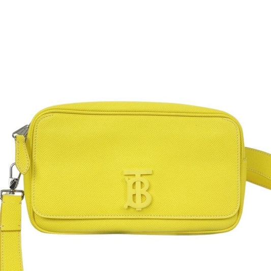 BURBERRY バーバリー ボディバッグ TBベルトバッグ 8036754 イエロー系 レザー ユニセックス 2WAY シルバー金具 美品