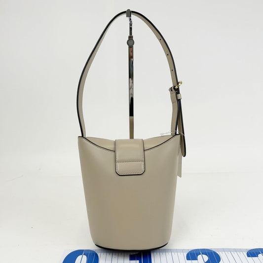 Salvatore Ferragamo フェラガモ ショルダーバッグ ガンチーニ トリフォリオ バケットバッグ 211194 ベージュ系 レザー レディース ゴールド金具 美品