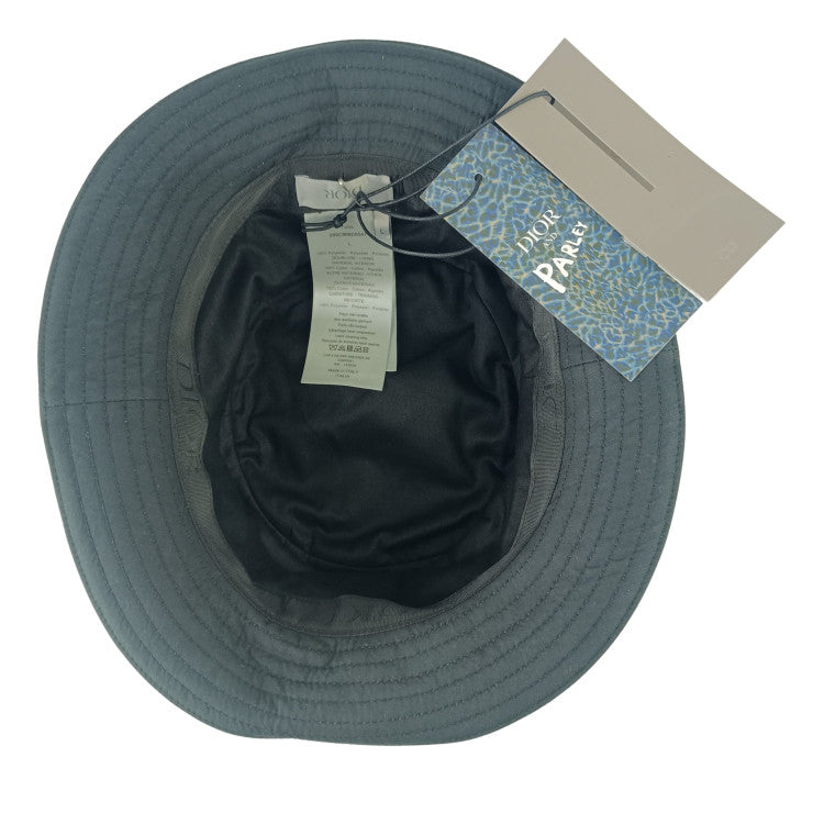 Christian Dior ディオール 帽子 DIOR AND PARLEY バケットハット 293C906D5547 ブルー系 ポリエステル ユニセックス パーレイ フォー ジ オーシャンズ コラボ サイズL 美品