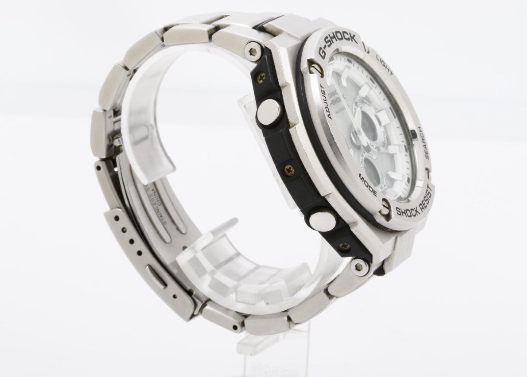 CASIO カシオ 時計 G-SHOCK G-STEEL GST-W1100-7AJF ホワイト シルバー系 ステンレス メンズ アナデジ 美品
