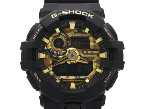 CASIO カシオ 時計 G-SHOCK BOLD CAMO SERIES, CAMO AND GOLD ANALOG-DIGITAL GA-700 SERIES GA-700CF-1AJF 迷彩 ブラック系 樹脂 樹脂バンド メンズ アナデジ 新品未使用展示品
