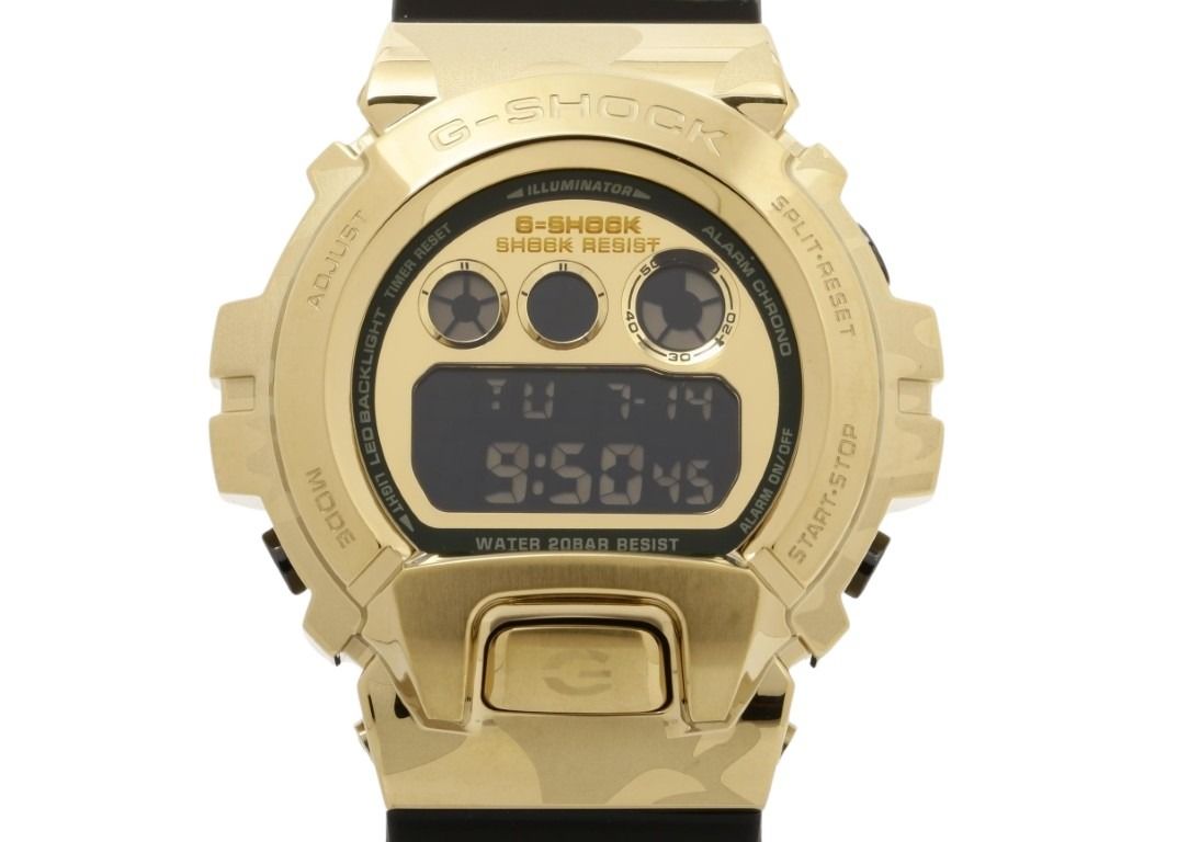 CASIO カシオ 時計 G-SHOCK BOLD CAMO SERIES, CAMO AND GOLD DIGITAL 6900 SERIES GM-6900CMG-3JF ゴールド 迷彩系 樹脂／ステンレススチール 樹脂バンド メンズ デジタル 新品未使用展示品