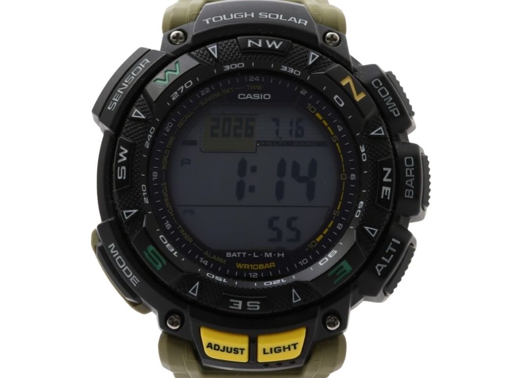 CASIO カシオ 時計 PRO TREK プロトレック Climber Line PRG-240-5JF ブラック カーキ系 樹脂 樹脂バンド メンズ デジタル 美品