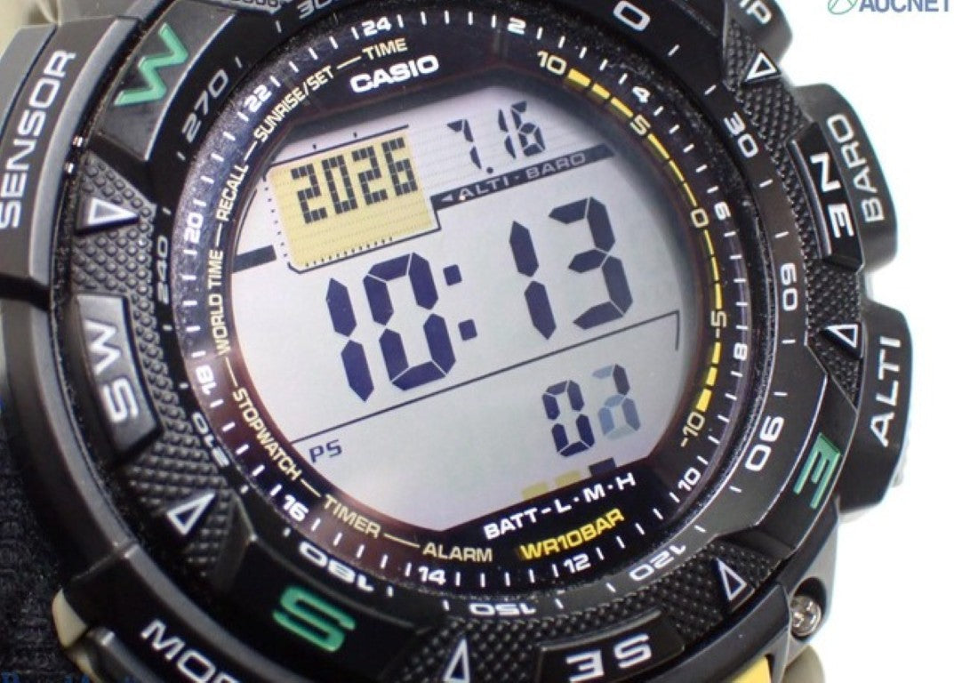 CASIO カシオ 時計 PRO TREK プロトレック Climber Line PRG-240-5JF ブラック カーキ系 樹脂 樹脂バンド メンズ デジタル 美品