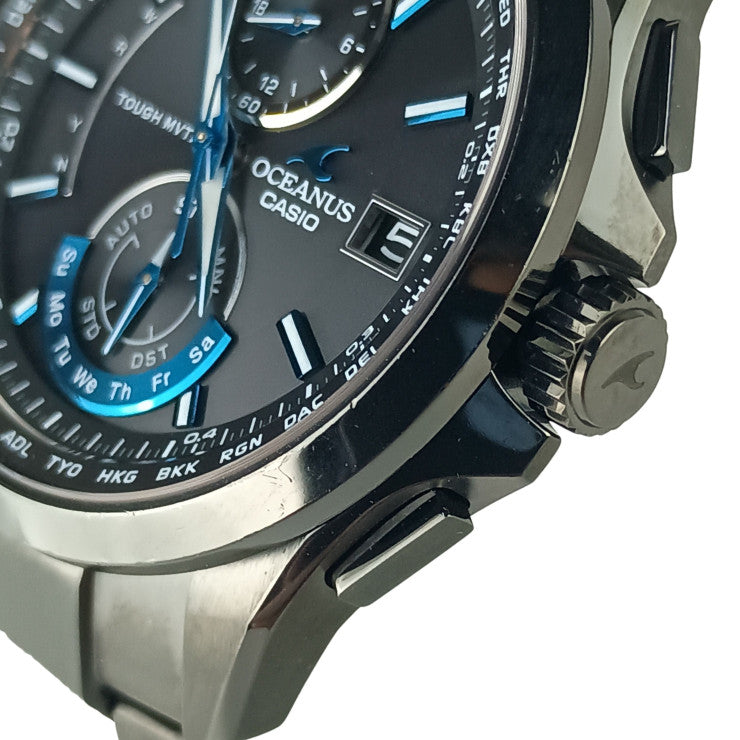 CASIO カシオ 時計 OCEANUS オシアナス OCW-T2500B-1AJF ブラック系 チタン メンズ アナログ 美品