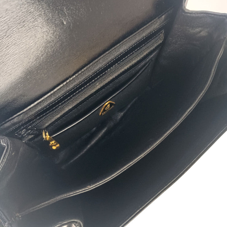 COMTESSE コンテス ハンドバッグ ショルダーバッグ ブラック系 レザー レディース ゴールド金具 2WAY 美品