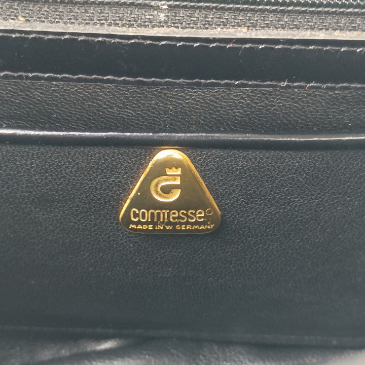 COMTESSE コンテス ハンドバッグ ショルダーバッグ ブラック系 レザー レディース ゴールド金具 2WAY 美品