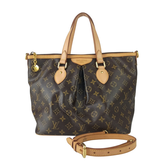 LOUIS VUITTON ルイヴィトン ハンドバッグ モノグラム パレルモPM M40145 ブラウン系 PVC レザー レディース 2WAY ショルダーバッグ ゴールド金具 美品