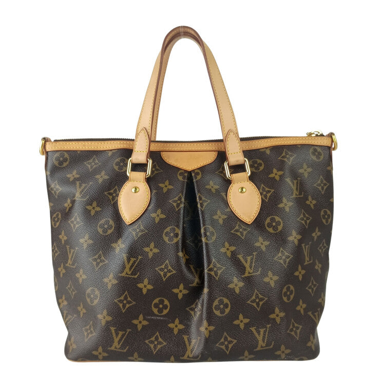 LOUIS VUITTON ルイヴィトン ハンドバッグ モノグラム パレルモPM M40145 ブラウン系 PVC レザー レディース 2WAY ショルダーバッグ ゴールド金具 美品