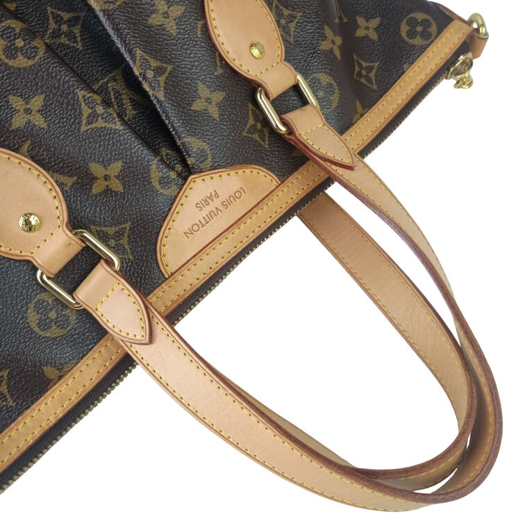LOUIS VUITTON ルイヴィトン ハンドバッグ モノグラム パレルモPM M40145 ブラウン系 PVC レザー レディース 2WAY ショルダーバッグ ゴールド金具 美品