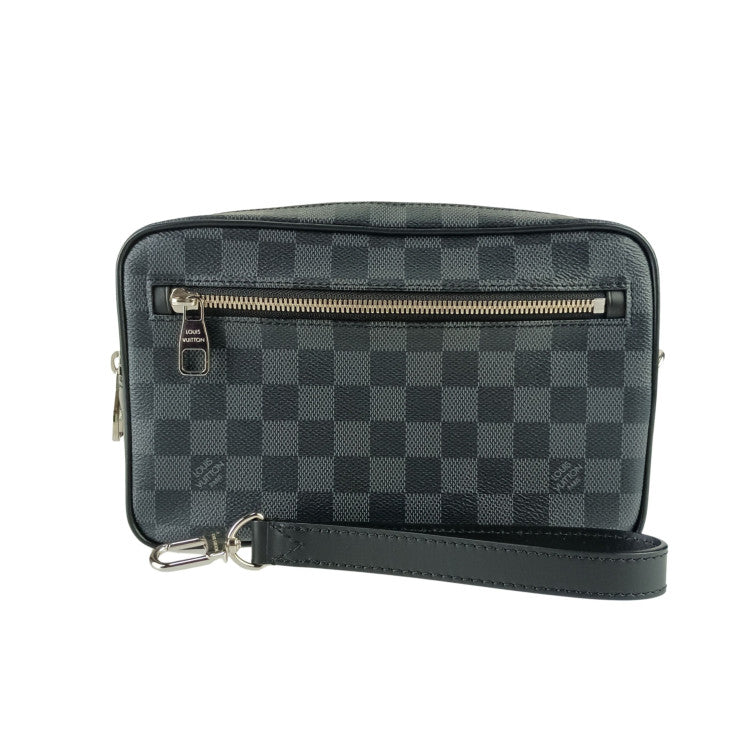 LOUIS VUITTON ルイヴィトン セカンドバッグ ポシェット カサイ N41664 ダミエ グラフィット PVC レザー メンズ シルバー金具 超美品