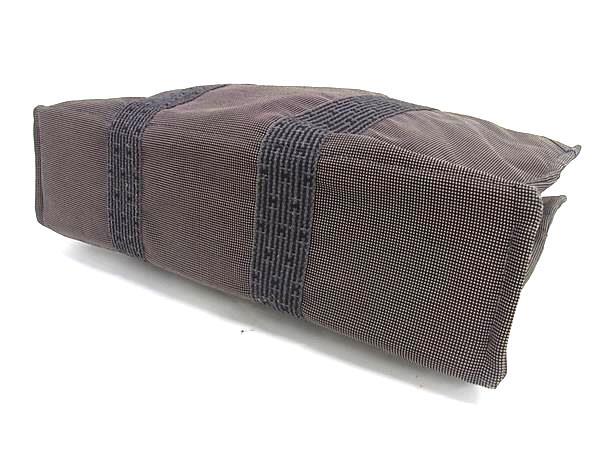 HERMES エルメス トートバッグ エールライン トートMM グレー キャンバス ユニセックス シルバー金具 美品