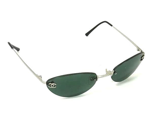 CHANEL シャネル サングラス ココマーク 4003 シルバー ブラック クリアカーキ メタル ユニセックス 超美品