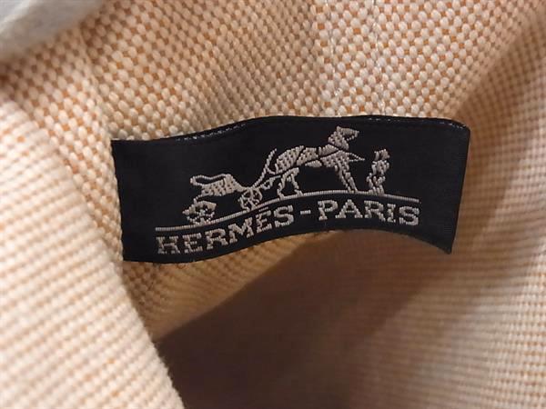HERMES エルメス トートバッグ ニューフールトゥ トートMM オレンジ系 キャンバス レディース 美品
