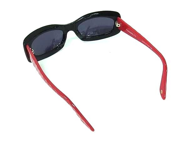 CHANEL シャネル サングラス マトラッセ 5006 ブラック レッド クリアブラック プラスチック レディース ココマーク 美品