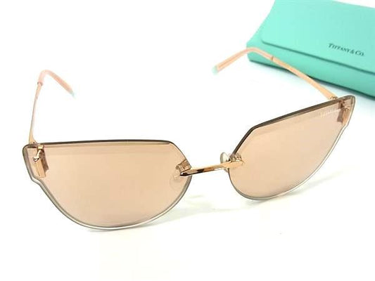 TIFFANY＆Co ティファニー サングラス TF3070 ゴールド ピンクゴールド メタル レディース ミラーレンズ 美品