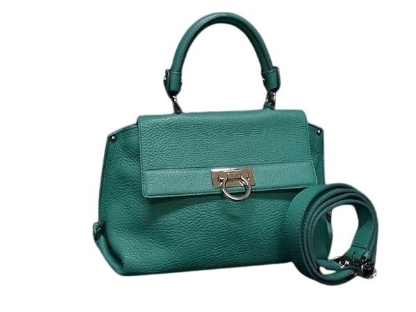 Salvatore Ferragamo フェラガモ ハンドバッグ ガンチーニ ソフィア BW21 B356 グリーン系 レザー レディース 2WAY シルバー金具