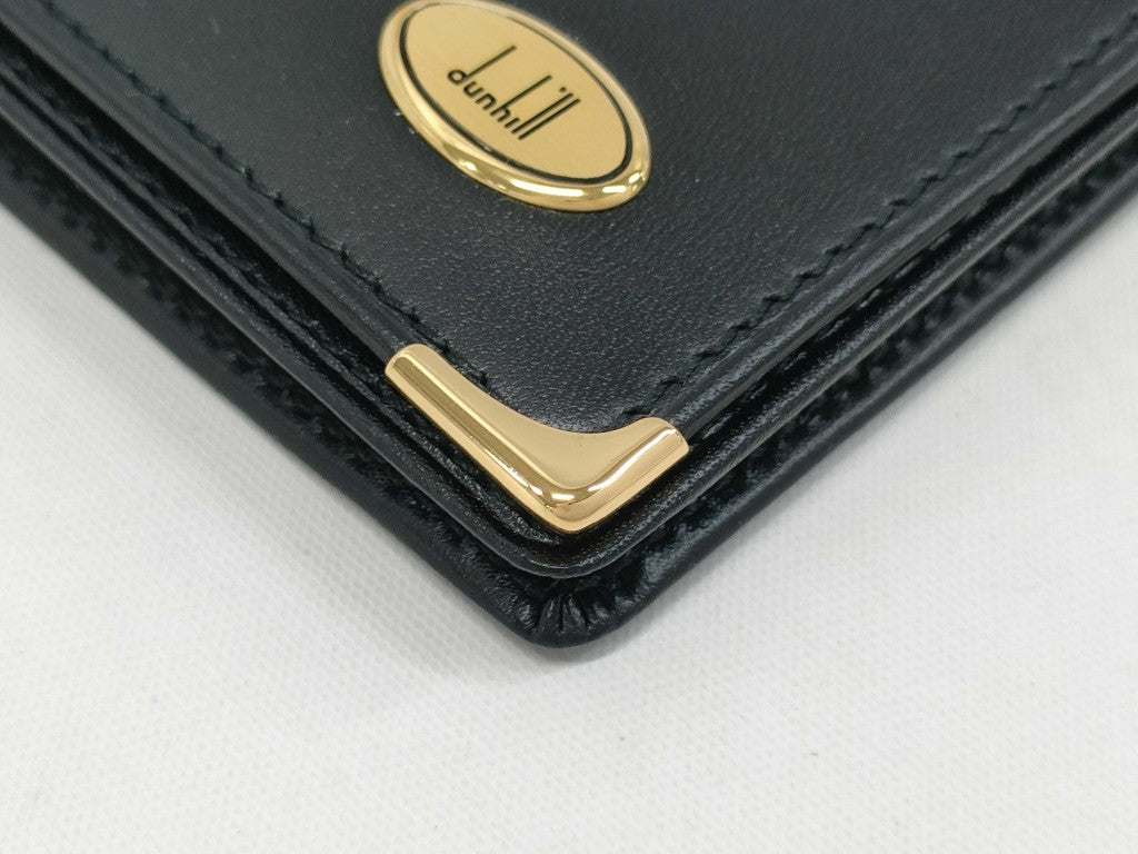 dunhill ダンヒル 名刺入れ オックスフォード カードケース WM4300A ブラック カーフレザー メンズ ゴールド金具 新品未使用展示品