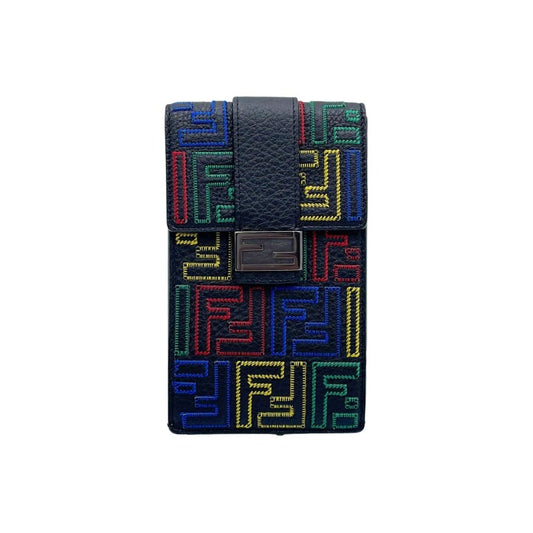 FENDI フェンディ フォンホルダー ズッカ 7AS120 マルチカラー レザー ユニセックス 超美品