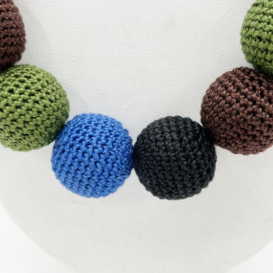 PRADA プラダ ネックレス P7133 マルチカラー コットン レディース 美品