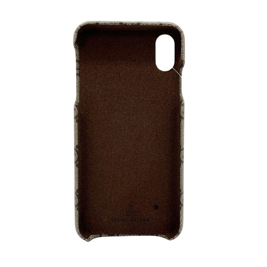GUCCI グッチ スマートフォンケース GGスプリーム 592911 ベージュ×ブラウン PVC ユニセックス IPhoneXS/MAX用 超美品