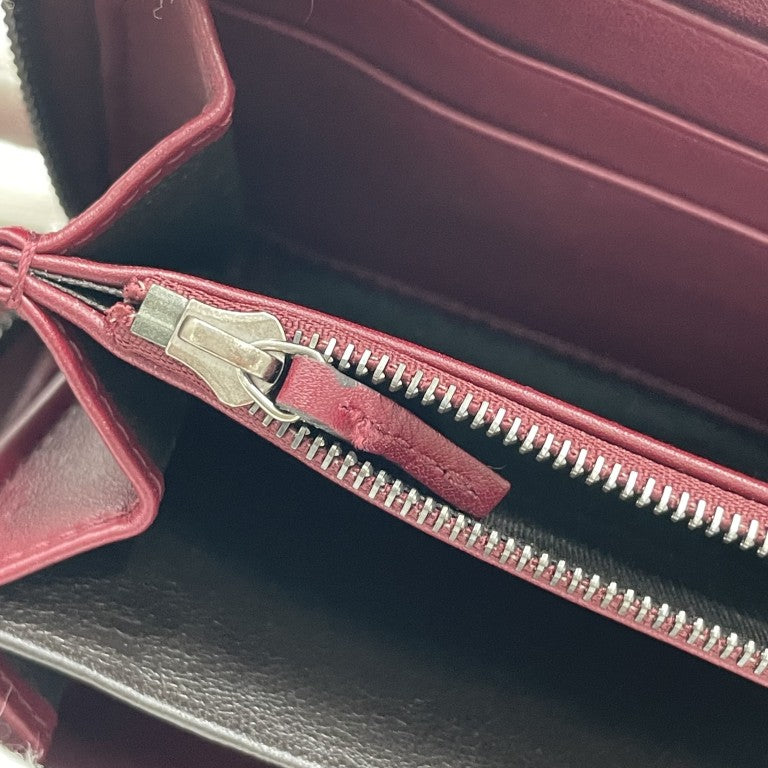 GUCCI グッチ 財布 マイクログッチシマ 307987 ワインレッド パイソン×レザー ユニセックス ラウンドファスナー長財布 超美品