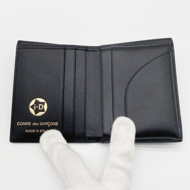 COMME des GARCONS コムデギャルソン 財布 iD SA0641ID ブラック ホワイト レザー メンズ 2つ折り財布 超美品