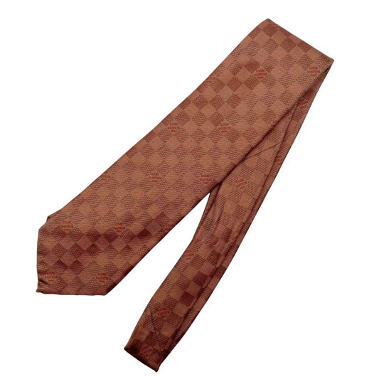 LOUIS VUITTON ルイヴィトン ネクタイ ダミエ レッド系 シルク100％ メンズ 美品