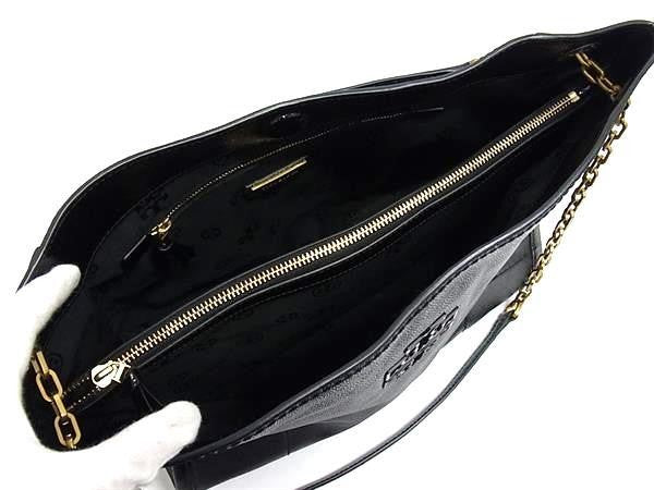 TORY BURCH トリーバーチ トートバッグ ブリテン コレクション ブラック系 PVC レディース チェーン ゴールド金具 超美品