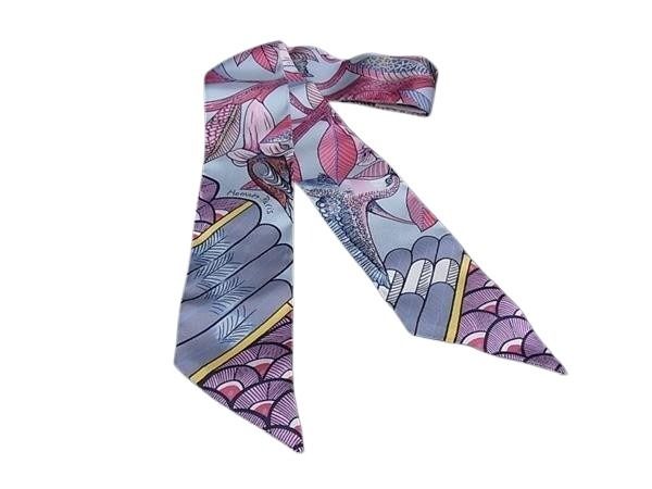 HERMES エルメス リボンスカーフ ツイリー H063224S 03 マルチカラー系 シルク100% レディース Tree of song 超美品