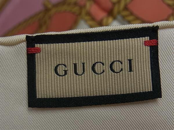 GUCCI グッチ 大判 スカーフ 703096 マルチカラー系 シルク100% レディース ロープ柄 新古品未使用品