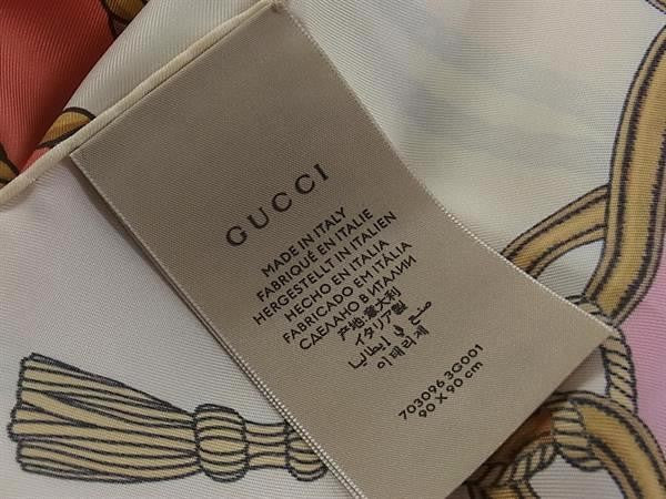 GUCCI グッチ 大判 スカーフ 703096 マルチカラー系 シルク100% レディース ロープ柄 新古品未使用品