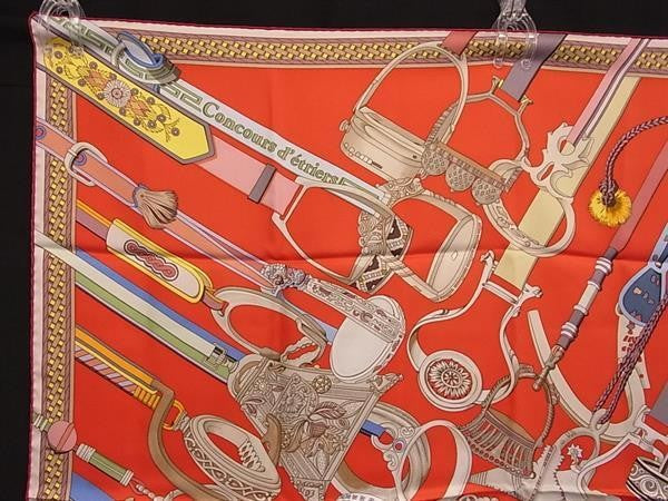 HERMES エルメス 大判 スカーフ カレ90 マルチカラー系 シルク100% レディース Concours d’etriers エトリエの競演 超美品