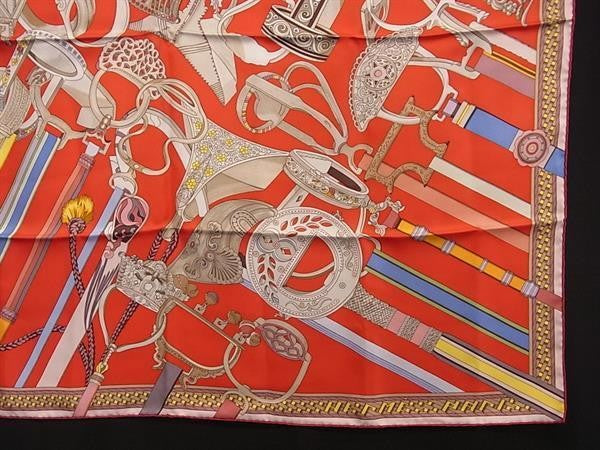 HERMES エルメス 大判 スカーフ カレ90 マルチカラー系 シルク100% レディース Concours d’etriers エトリエの競演 超美品