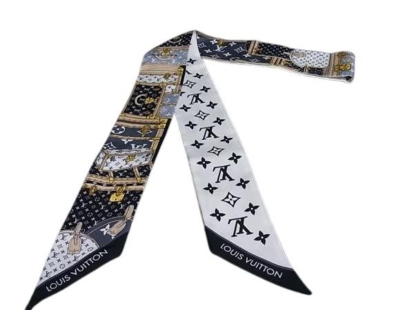 LOUIS VUITTON ルイヴィトン リボンスカーフ バンドーBB レッツ ゴー M76442 マルチカラー系 シルク100% レディース モノグラム 超美品