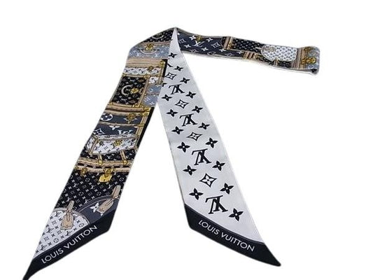 LOUIS VUITTON ルイヴィトン リボンスカーフ バンドーBB レッツ ゴー M76442 マルチカラー系 シルク100% レディース モノグラム 超美品
