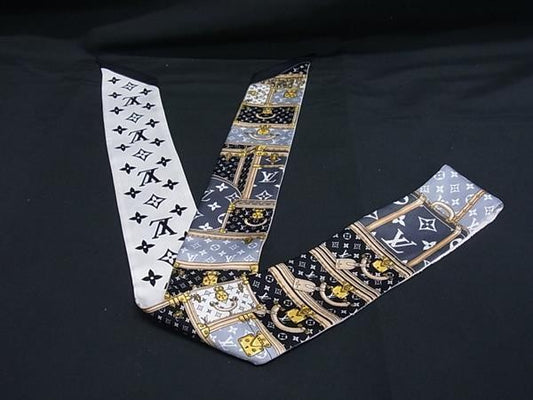 LOUIS VUITTON ルイヴィトン リボンスカーフ バンドーBB レッツ ゴー M76442 マルチカラー系 シルク100% レディース モノグラム 超美品