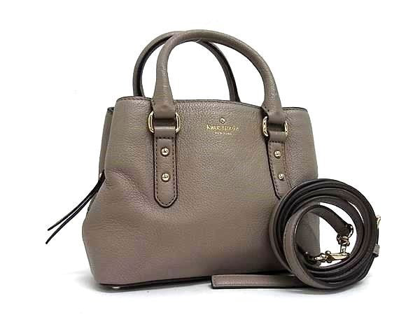 KATE SPADE ケイトスペード ハンドバッグ ラーチモントアベニュー スモール エヴァンジェリ WKRU5531 グレージュ系 レザー レディース 2WAY ショルダーバッグ ゴールド金具 超美品