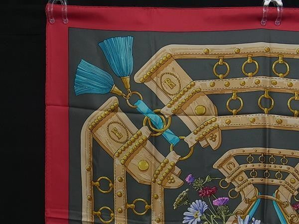 HERMES エルメス 大判 スカーフ カレ90 マルチカラー系 シルク100% レディース AUX CHAMPS フィールドへ 新品未使用展示品