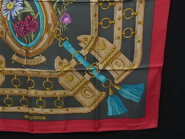 HERMES エルメス 大判 スカーフ カレ90 マルチカラー系 シルク100% レディース AUX CHAMPS フィールドへ 新品未使用展示品