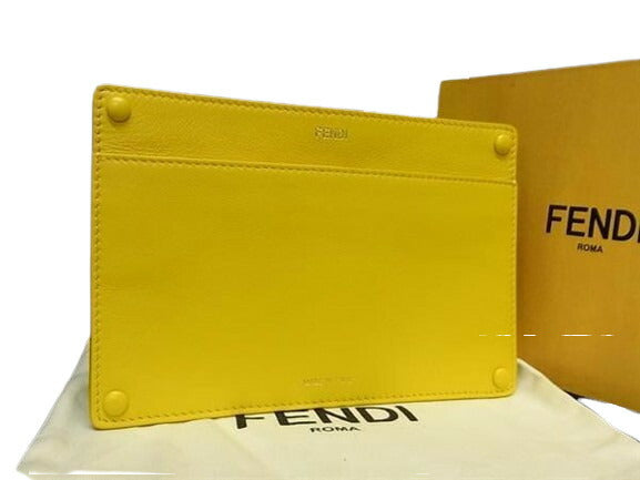 FENDI フェンディ バッグ ピーカブーバッグインポケット イエロー系 レザー レディース 超美品