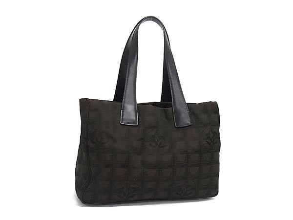 CHANEL シャネル トートバッグ ニュートラベルライン トート PM A20457 ブラウン系 ブラック ナイロン×レザー レディース ハンドバッグ 超美品
