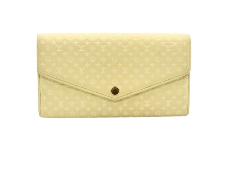 LOUIS VUITTON ルイヴィトン 財布 ポルトフォイユサラNM M82231 ジョーヌ（イエロー系） ナノモノグラム レディース ゴールド金具 美品
