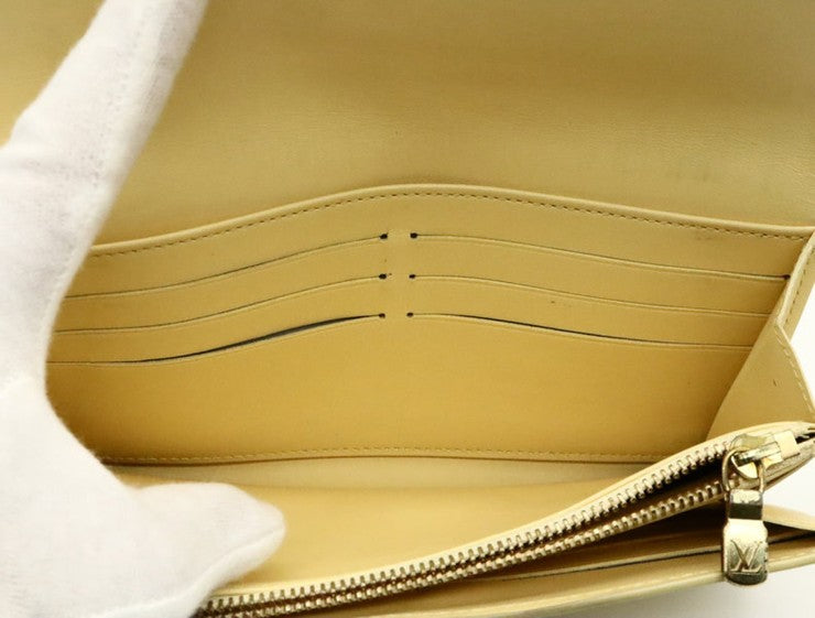 LOUIS VUITTON ルイヴィトン 財布 ポルトフォイユサラNM M82231 ジョーヌ（イエロー系） ナノモノグラム レディース ゴールド金具 美品