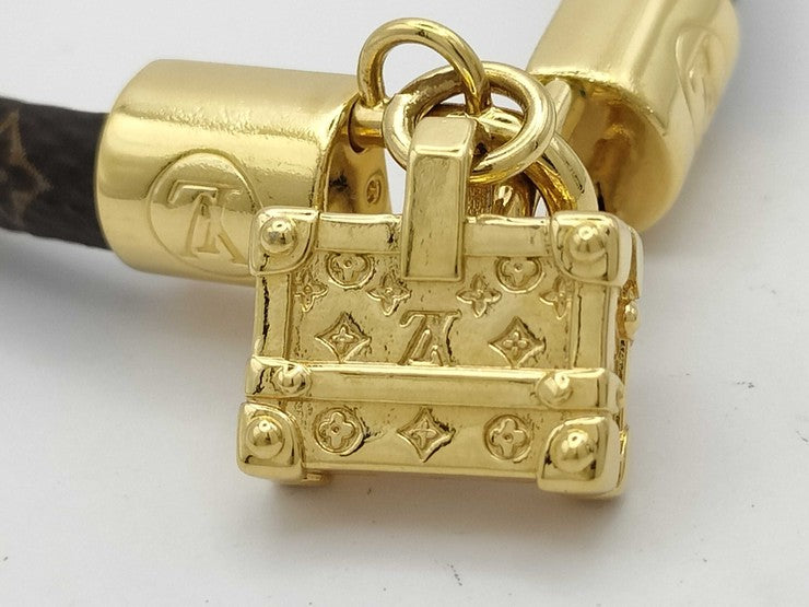 LOUIS VUITTON ルイヴィトン ブレスレット ブラスレ スピーディー M8031 ブラウン ゴールド系 モノグラムアンプラント レディース 超美品