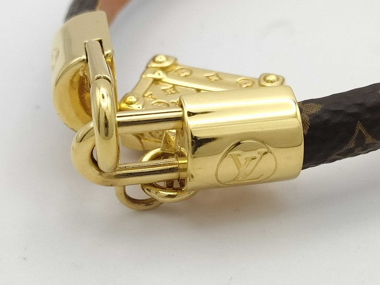 LOUIS VUITTON ルイヴィトン ブレスレット ブラスレ スピーディー M8031 ブラウン ゴールド系 モノグラムアンプラント レディース 超美品