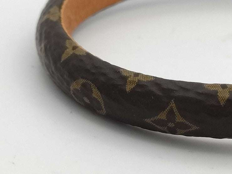 LOUIS VUITTON ルイヴィトン ブレスレット ブラスレ スピーディー M8031 ブラウン ゴールド系 モノグラムアンプラント レディース 超美品